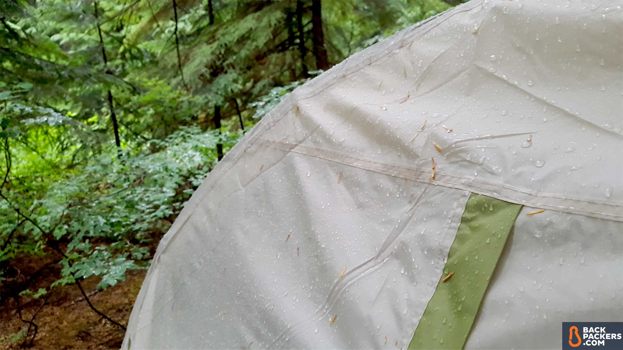 Kelty-Salida-2-review-rain-on-fly