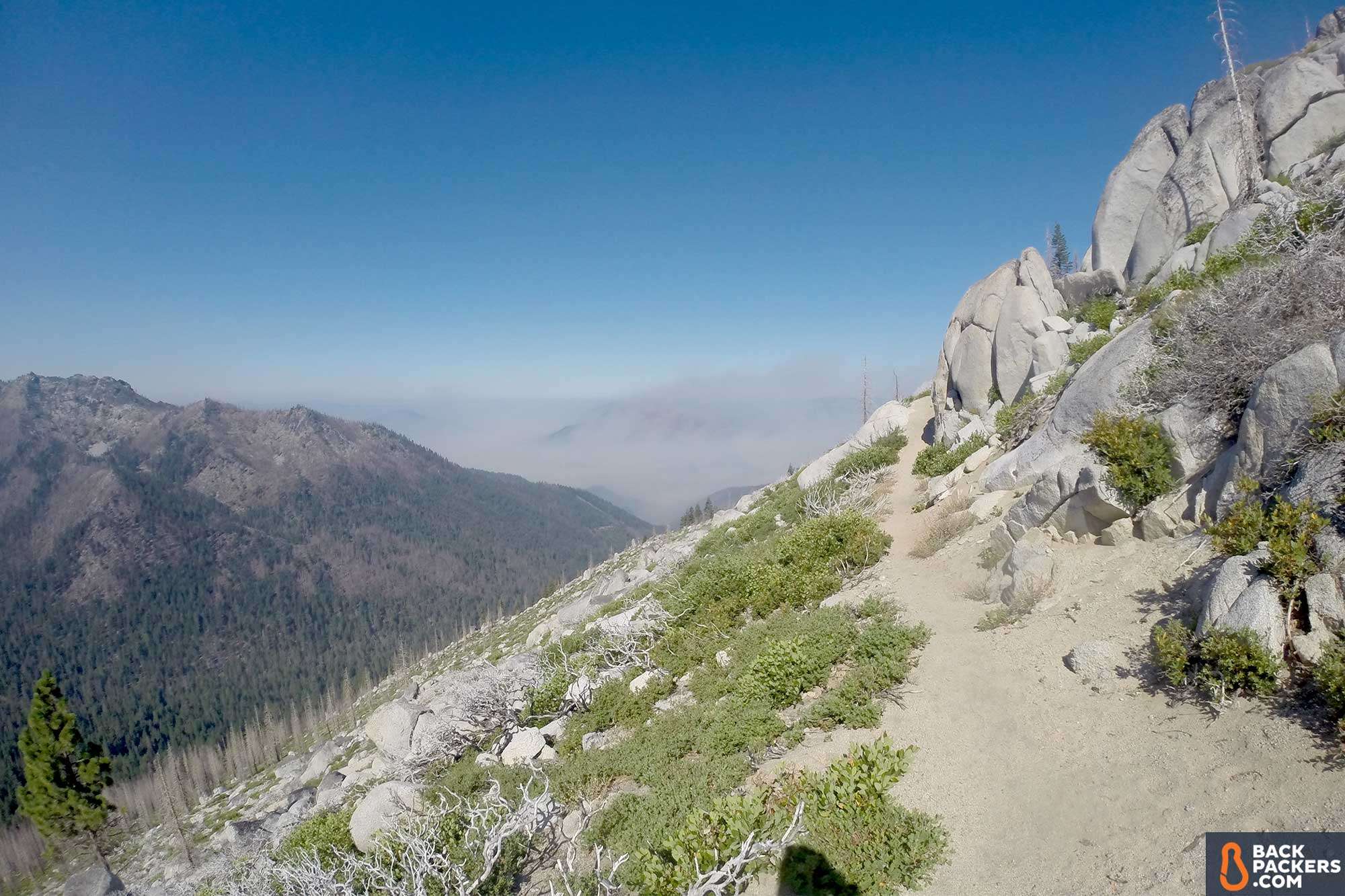 Section Hiking the Pacific Crest Trail Castle Crags to Etna Summit big-fire-in-distance-cougar
