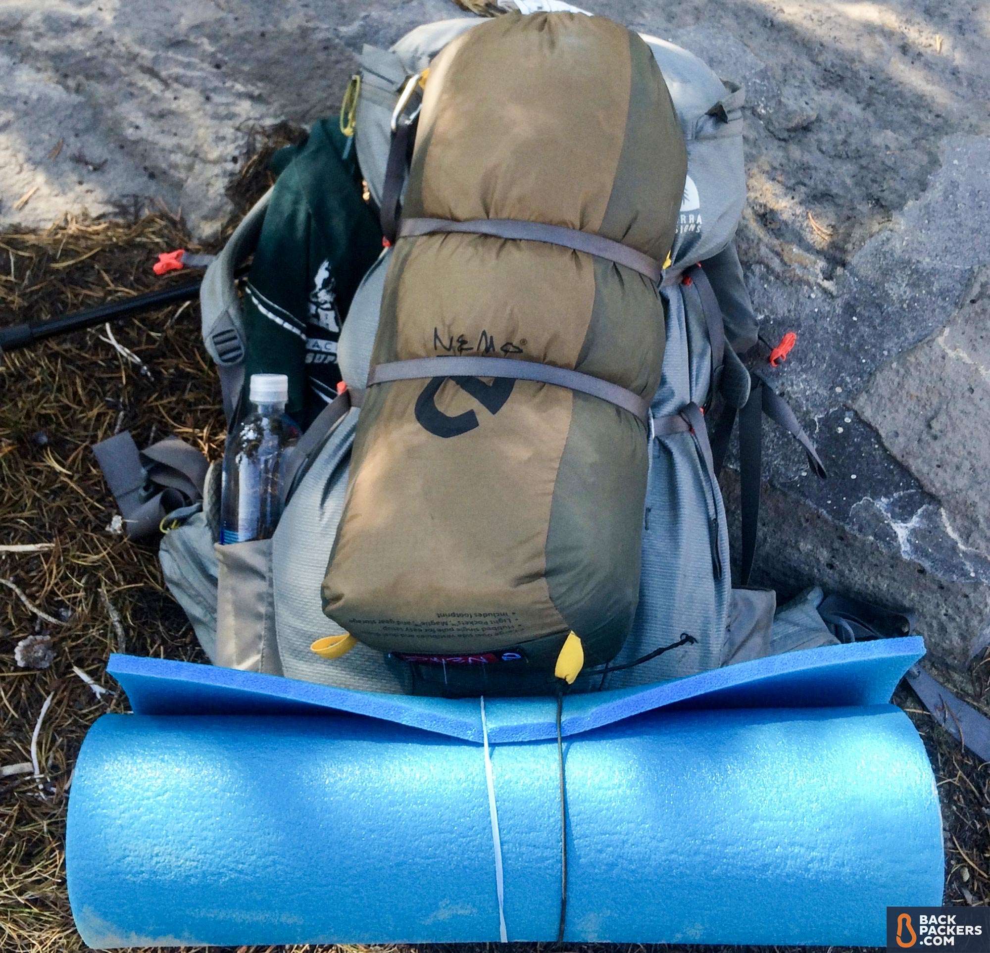 NEMO-Galaxi-2P-review-strapped-to-backpack