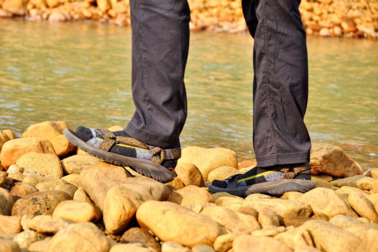Teva-Hurricane-XLT-2-Review-walking-on-rocks-with-socks