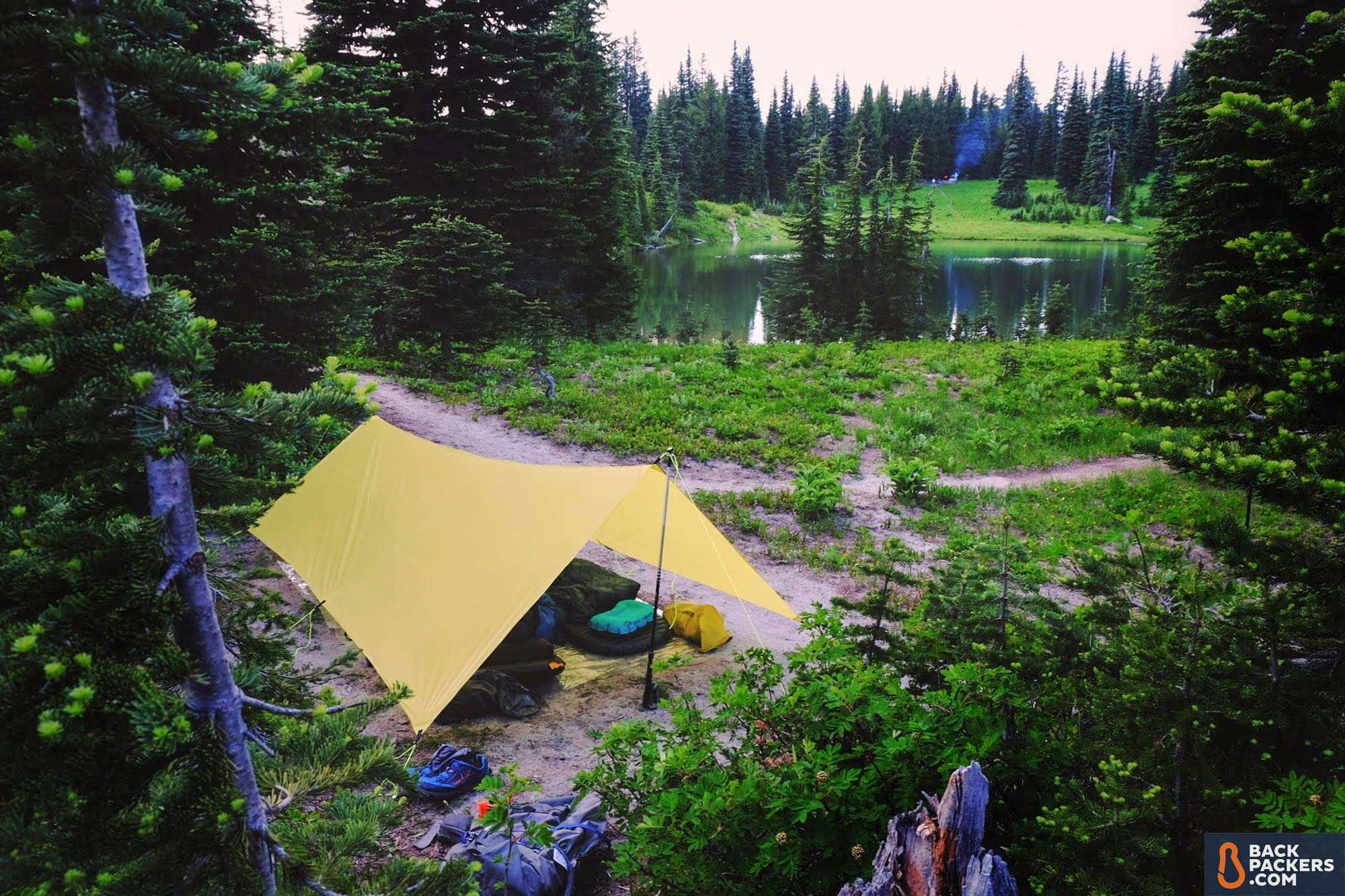 Therm-a-Rest-NeoAir-Uberlite-Review-backpacking-camp-setup-