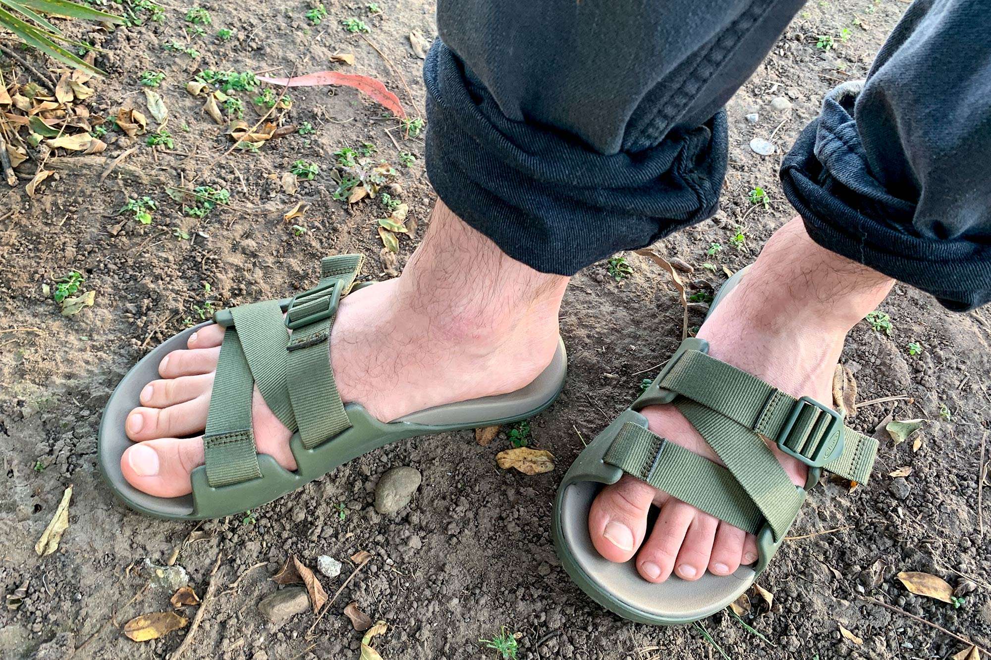 chaco sandals on feet