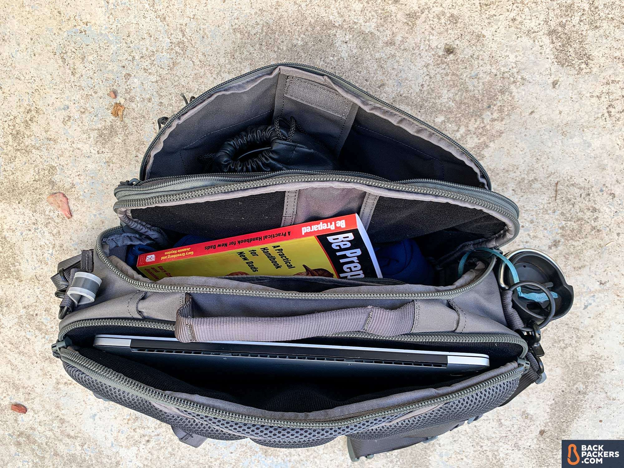 Beretta-Tactical-Messenger-Bag-all-pockets-top-down