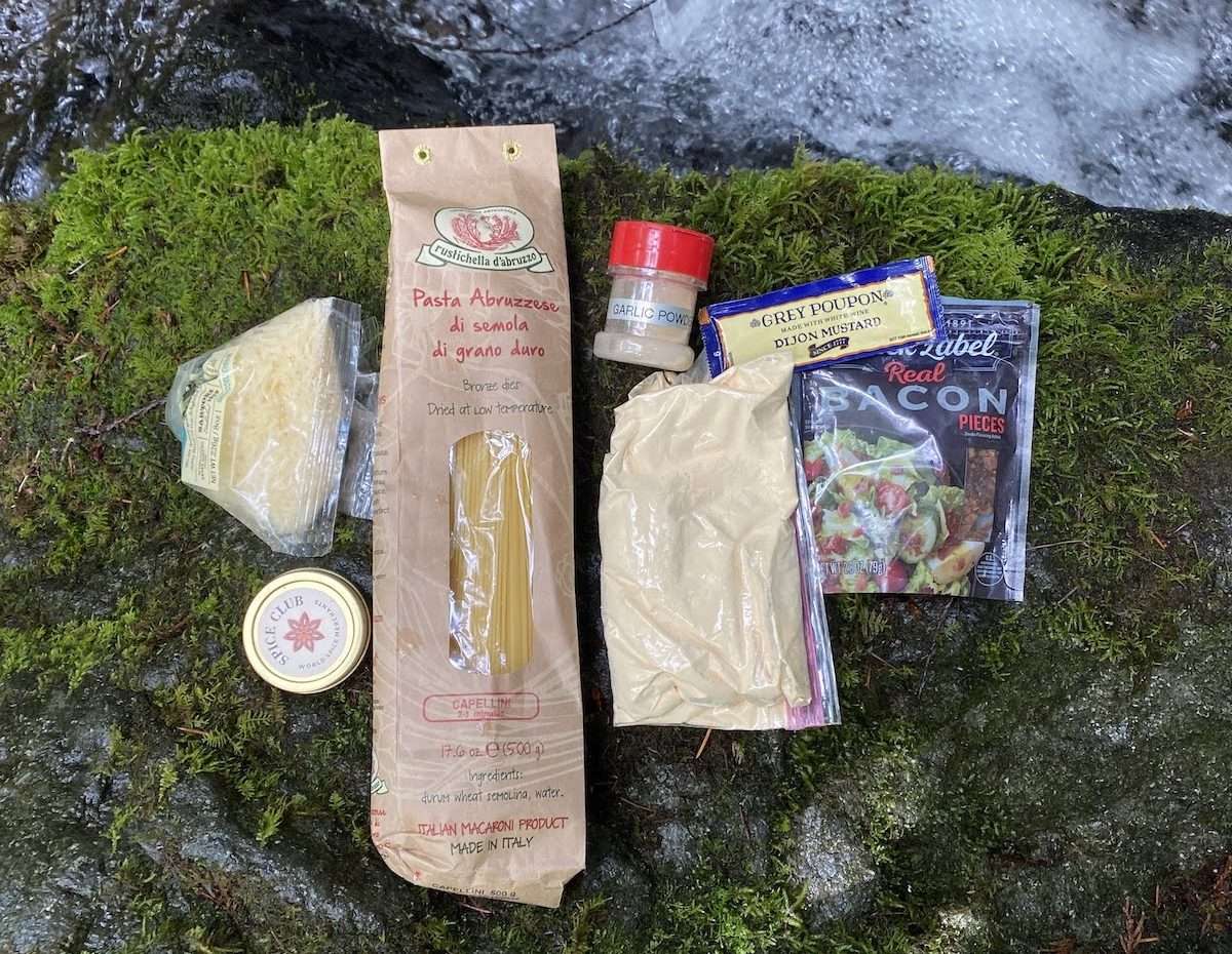Trail Recipe: Carbonara Pasta 2 Carbonara Pasta ingredients