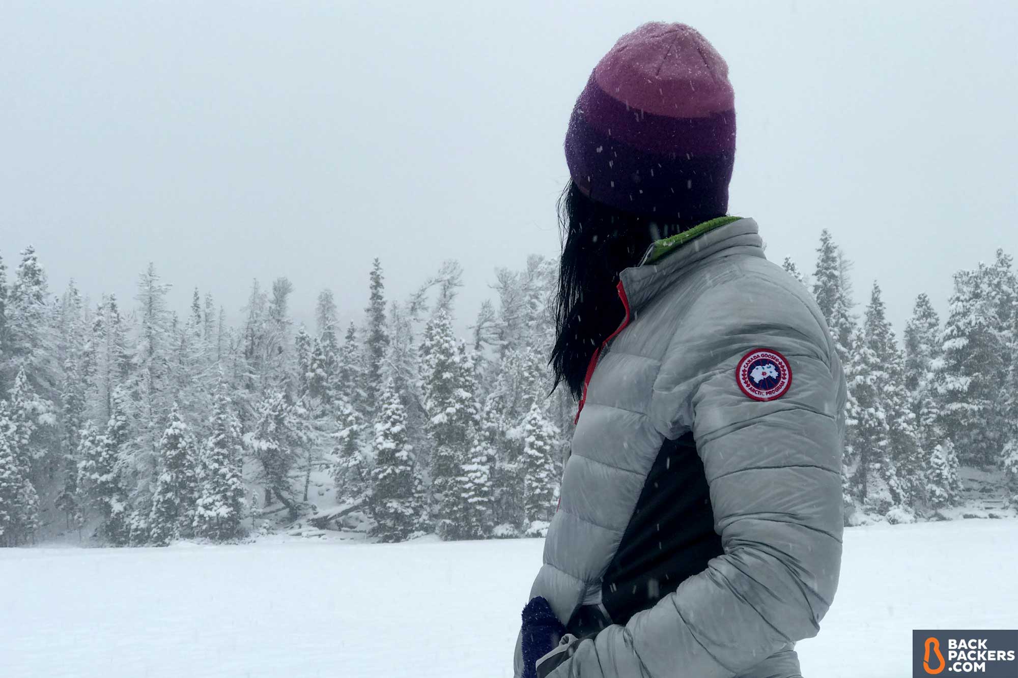 Canada Goose Hybridge Lite Jacket Review 7 Canada-Goose-Hybridge-Lite-Jacket-review-logo-in-snow