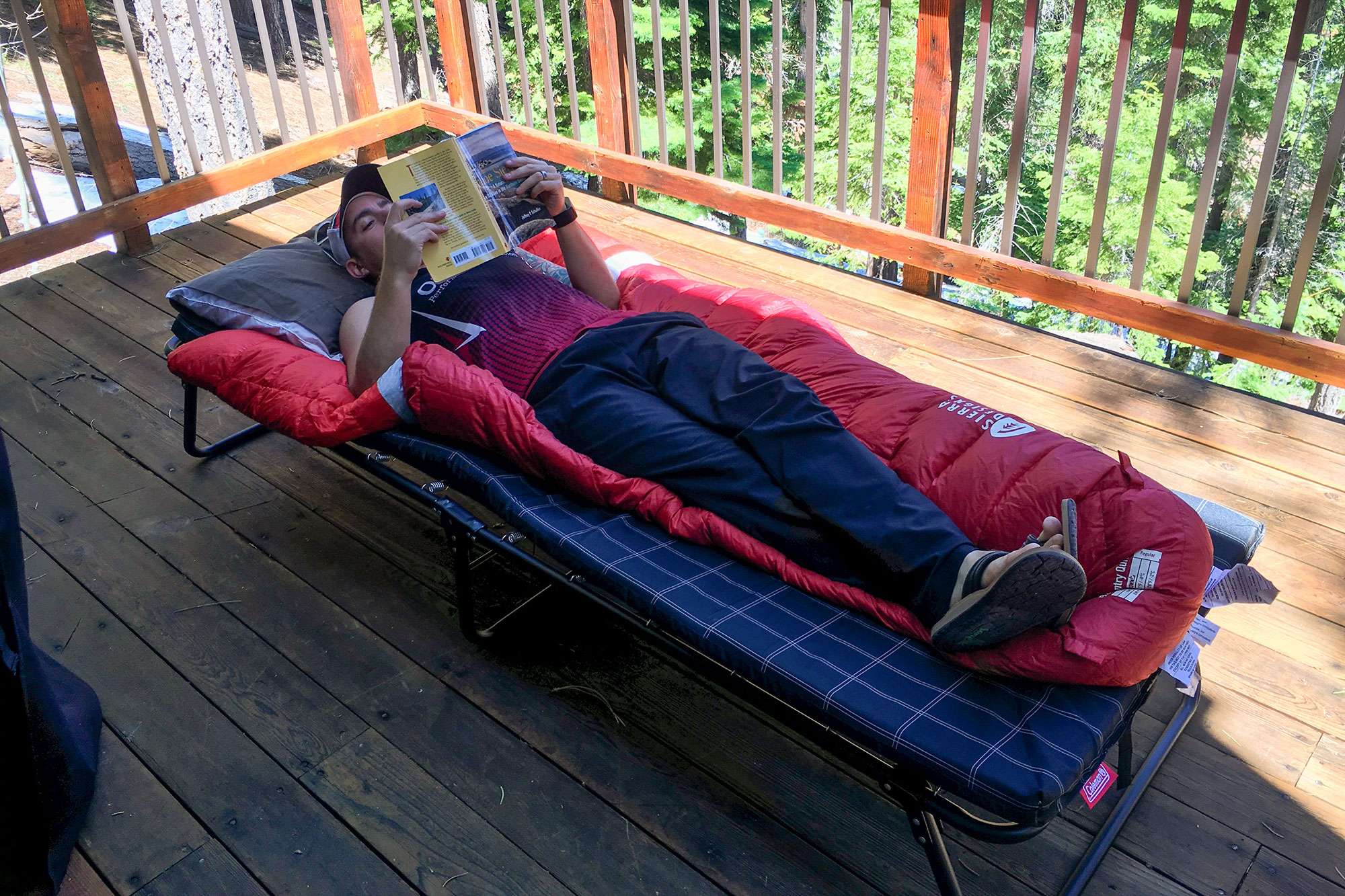 The Best Camping Mattresses 13 Coleman-ComfortSmart-Deluxe-Cot-reading-1