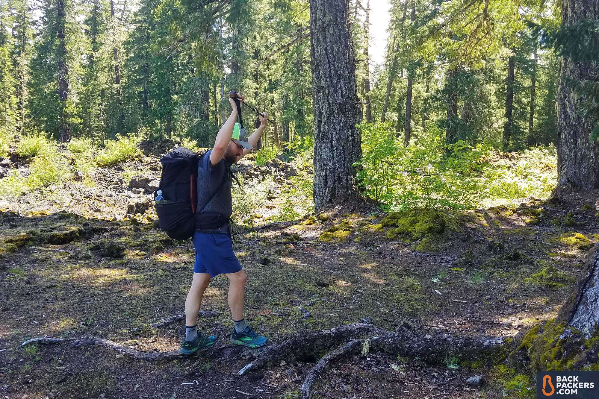 Granite Gear Crown 2 60 Backpack Review 5 Granite-Gear-Crown-2-60-review-walking-on-downed-tree