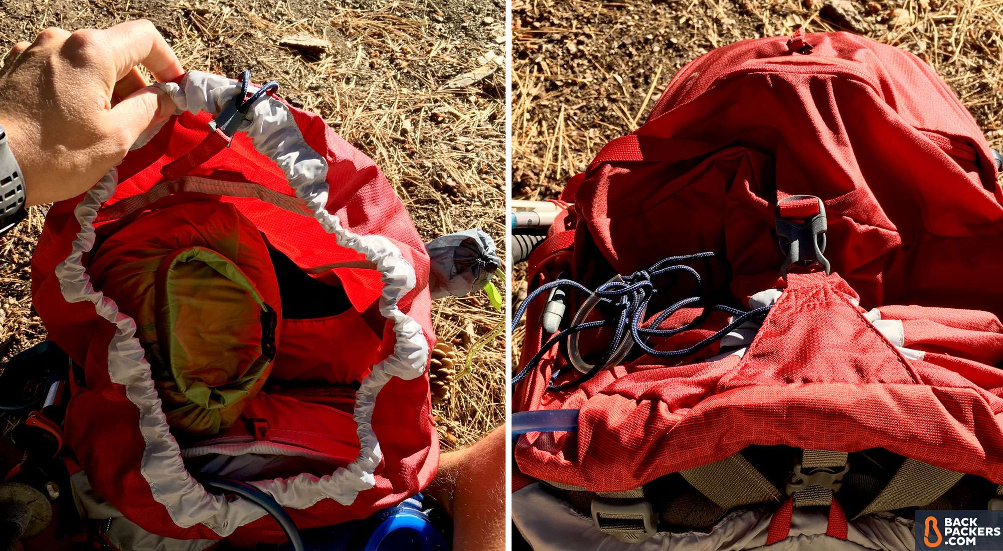 Gregory-Baltoro-65-review-main-access-and-top-chute-compression