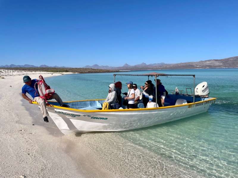 Disembarking on the beach at Isla Coronado.