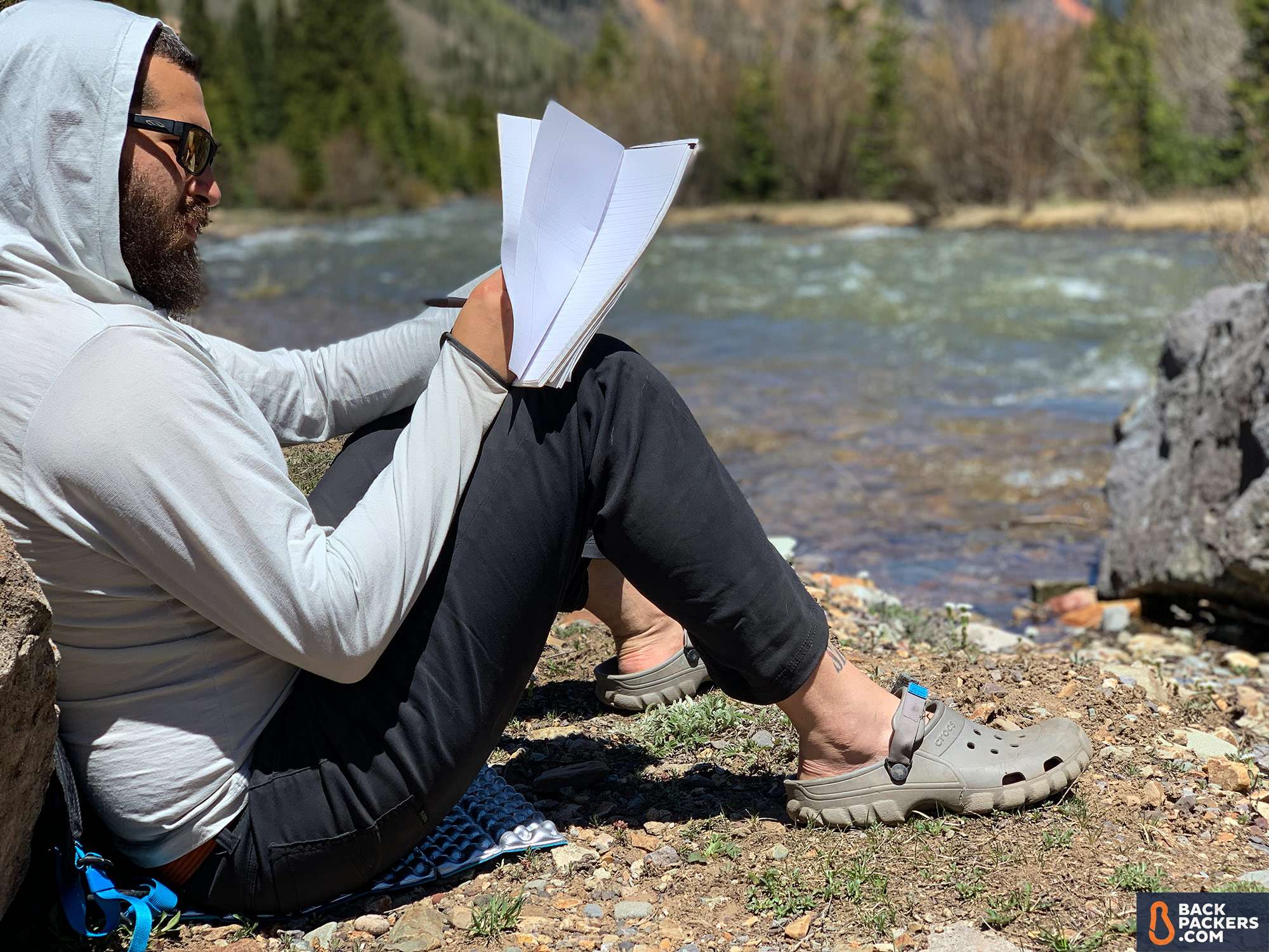 Therm-a-Rest Z Seat Review – Simple Comfort on the Trail 4 Therm-a-Rest-Z-Seat-review-sitting-and-writing